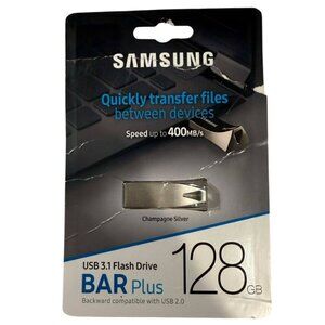 Samsung 128GB Bar Plus Usb 3.1 Flash Drive Champagne Silver